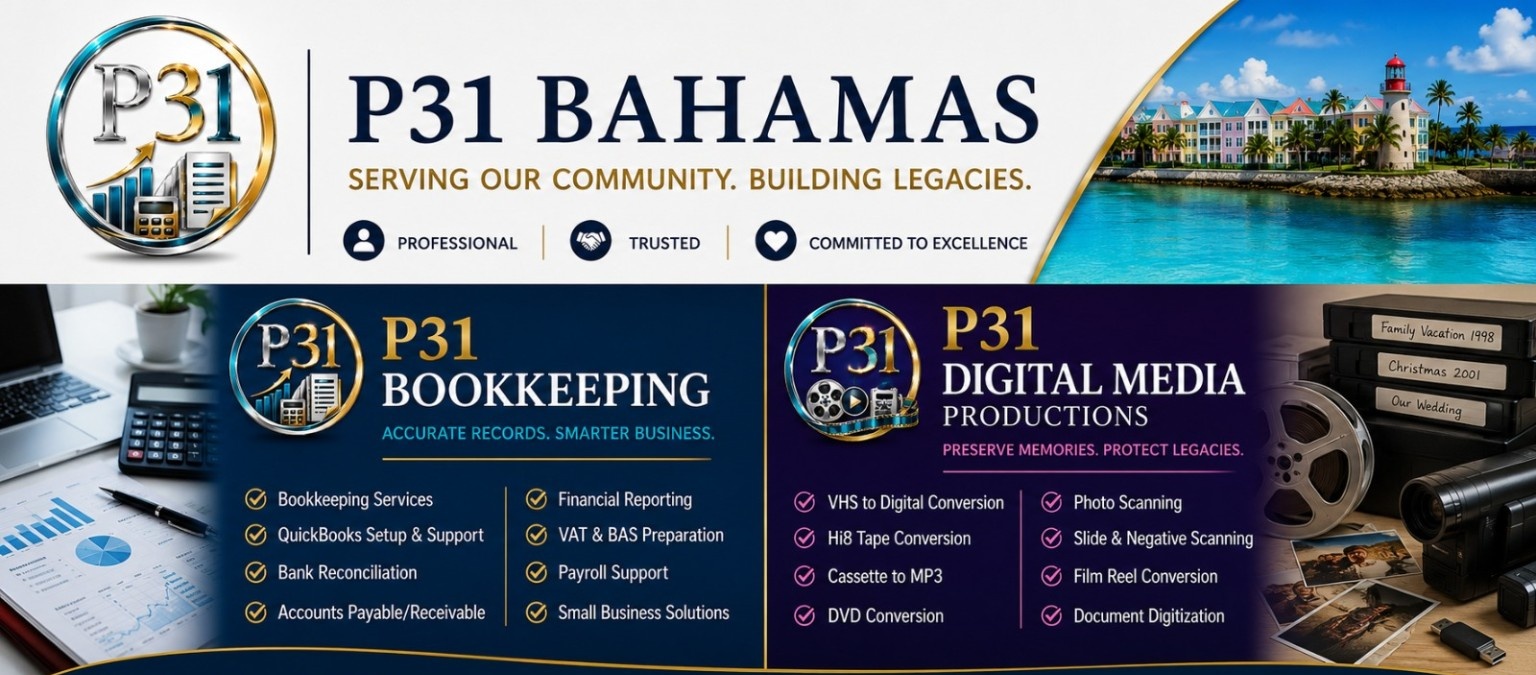 P31 Bahamas, P31 Bookkeeping and P31 Digital Media Productions